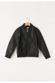 Little Eleven Paris Jacheta bomber neagra de piele sintetica Play Baieti