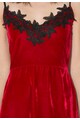 Zee Lane Collection Червена рокля от кадифе с дантела Жени