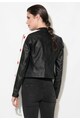 Zee Lane Denim Fekete&Fehér Motoros Műbőr Kabát Hímzett Csillagokkal női
