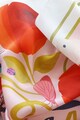 ROZMARIN CONCEPT Копринен шал с надпис и флорална шарка Жени
