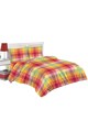 Kring Set lenjerie de pat (cearsaf + husa pilota + 2 huse perne) pentru pat de dimensiuni 160x200 cm, 132TC, 100% bumbac, imprimeu carouri, multicolor Femei