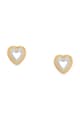 Skagen Обеци със сърцевиден дизайн и винтчета Жени