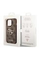GUESS Husa de protectie  cu logo metalic PU 4G pentru iPhone 14 Pro, Maro Femei