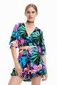 DESIGUAL Bluza crop cu imprimeu pentru plaja Femei