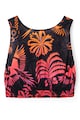 DESIGUAL Top crop cu imprimeu tropical pentru plaja Femei