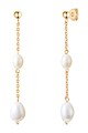 Perldor Cercei cu tija placati cu aur de 14K si decorati cu perle Femei