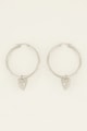 My Jewellery Rozsdamentes acél karika-fülbevaló szív alakú charmmal női