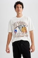 DeFacto Тениска с овално деколте и щампа Мъже