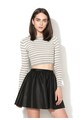 Alcott Bluza crop tricotata gri melange in dungi Femei