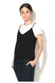 Esprit Tricou negru cu alb cu aspect 2in1 Femei