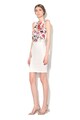 Lipsy London Rochie bodycon alba cu dantela florala multicolora Femei