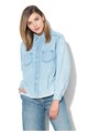 Pepe Jeans London Camasa bleu de chambray cu margini franjurate Prairie Femei