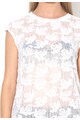 Sisley Tricou alb transparent cu model floral Femei