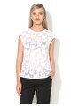 Sisley Tricou alb transparent cu model floral Femei