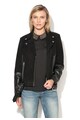 Vila Jacheta biker neagra de piele intoarsa si piele Stala Femei