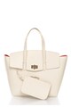 Zee Lane Collection Geanta tote alb fildes de piele saffiano Femei