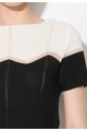 Zee Lane Denim Bluza crop negru si alb cu insertie transparenta Femei