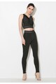 Zee Lane Denim Top crop bodycon negru cu detalii perforate Femei