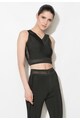 Zee Lane Denim Top crop bodycon negru cu detalii perforate Femei