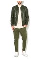 Zee Lane Denim Jacheta bomber verde oliv inchis de piele sintetica Barbati