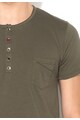 Zee Lane Denim Tricou verde militar cu buzunar pe piept Barbati