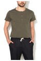 Zee Lane Denim Tricou verde militar cu buzunar pe piept Barbati