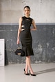 Karl Lagerfeld Szatén hatású ruha kivágásokkal női