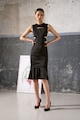 Karl Lagerfeld Szatén hatású ruha kivágásokkal női