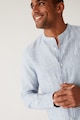 Marks & Spencer Раирана ленена риза тип туника Мъже