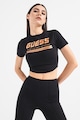 GUESS Tricou crop cu imprimeu logo pentru fitness Femei