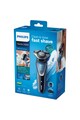 Philips Aparat de ras  S5630/12, Lame Multiprecision, Wet&Dry, LED, Turbo+, Acumulator, 3 capete, Rotire in 5 directii, Accesoriu tuns, Husa, Negru Barbati