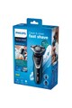 Philips Aparat de ras  S5550/44, Lame Multiprecision, Wet&Dry, LED, Turbo+, Acumulator, 3 capete, Rotire in 5 directii, Trimmer, Groomer nas, Negru Barbati