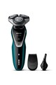 Philips Aparat de ras  S5550/44, Lame Multiprecision, Wet&Dry, LED, Turbo+, Acumulator, 3 capete, Rotire in 5 directii, Trimmer, Groomer nas, Negru Barbati