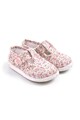 JoJo Maman Bebe Pantofi cu bareta in forma de T si model floral Fete