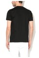 Diesel Tricou negru si alb cu imprimeu frontal Joe Barbati