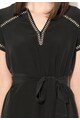 IKKS Rochie dreapta neagra de matase cu cordon Femei