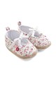 JoJo Maman Bebe Balerini tip espadrile albi cu model floral Fete