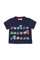 JoJo Maman Bebe Tricou bleumarin cu tractoare Baieti