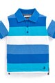 JoJo Maman Bebe Tricou polo in nuante de albastru in dungi din pique D8162 Baieti