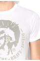 Diesel Бяла тениска със сиво лого Мъже