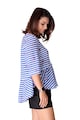 GIORGAL Bluza cu model in dungi si terminatie asimetrica Astoria Femei
