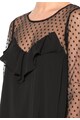 M by Maiocci Rochie neagra cu maneci si decolteu de plasa cu buline Femei