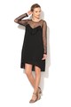 M by Maiocci Rochie neagra cu maneci si decolteu de plasa cu buline Femei