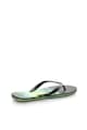 QUIKSILVER Papuci flip-flop negru cu verde si talpa imprimata Barbati