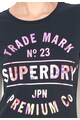 SUPERDRY Tricou bleumarin inchis cu imprimeu multicolor No 23 Femei