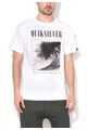 QUIKSILVER Tricou alb cu imprimeu frontal negru Barbati