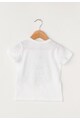 United Colors of Benetton Tricou alb de bumbac organic cu imprimeu vegetal Baieti