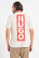 HUGO Памучна тениска Danden с лого на гърба Мъже
