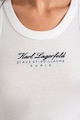 Karl Lagerfeld Рипсен топ с бродирано лого Жени