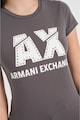 ARMANI EXCHANGE Szűk fazonú póló logóval és strasszkövekkel női